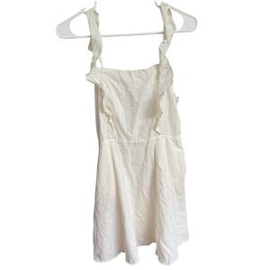 American‎ Threads Ivory Cream Cotton Ruffle Mini Dress M